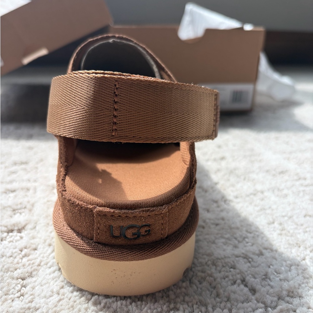 UGG Women's Chestnut Brown Suede Mule Clog with Strap - Picture 7 of 8